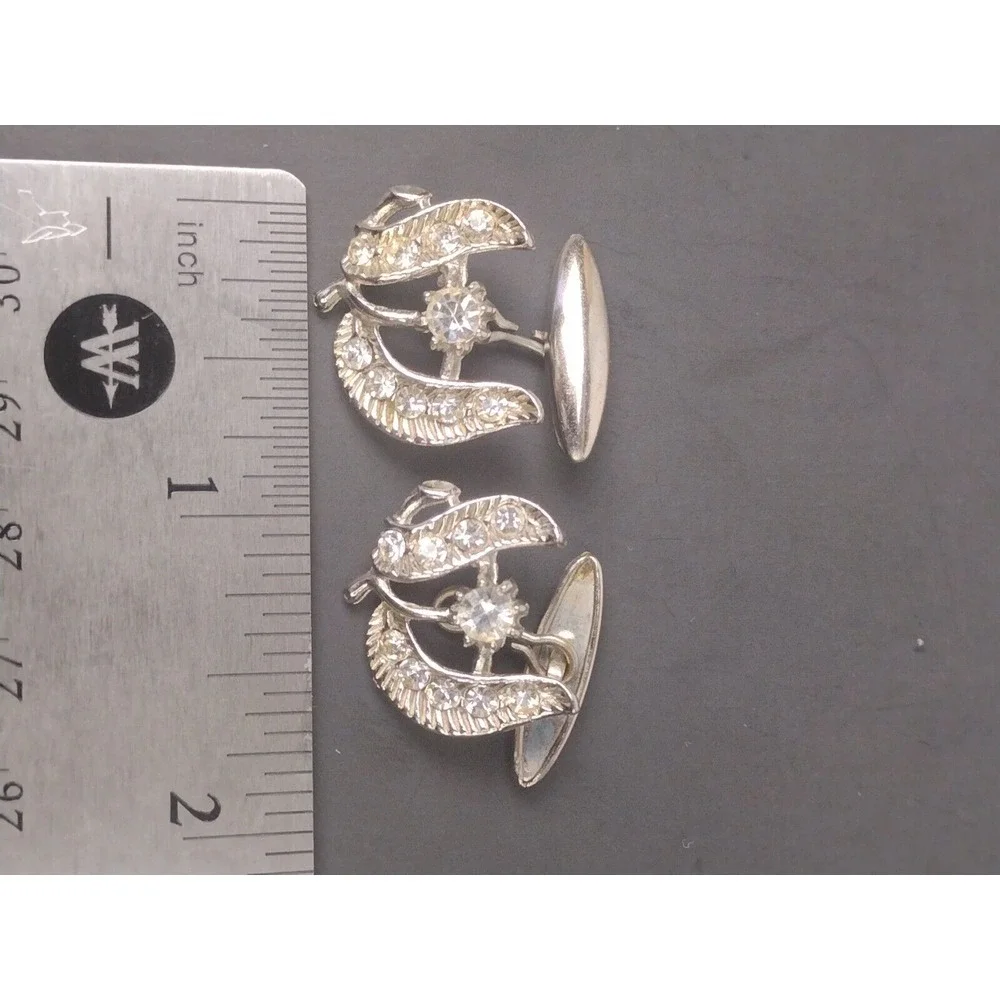Vintage Y2K Paul Sargent Rhinestone Formal Shirt Studs Cuff Link For prom tux